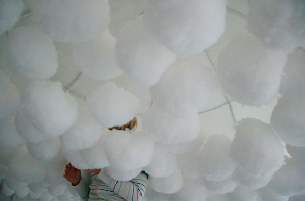 woman in clouds - body object study